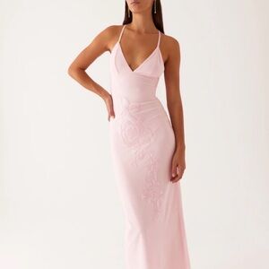 Elegant Pink Embroidered Dress